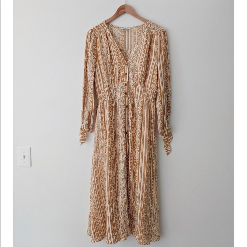 NWT Jodiful Printed Long Sleeve Boho Midi Dress